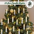 Guirlande Lumineuse de Noël 20 LED Bougies Blanc Chaud 3 m pour Décoration de l'arbre de Noël Alimentation par USB-0