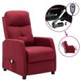47053Haut de gamme® Fauteuil Relax électrique - Fauteuil de massage pour Salon ou Chambre à coucher - Bordeaux Tissu-0