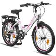 Licorne Bike Stella Premium City Bike 24,26 et 28 pouces – Vélo hollandais, Garçon [20, Blanc]-0