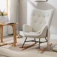 MEUBLES COSY Fauteuil à Bascule,Rocking Chair,Revêtement Tissu Beige,Style Scandinave,pour Salon,Chambre,Balcon-0