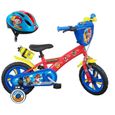 Vélo enfant 12'' Pat Patrouille pour enfant < 90 cm - équipé de 1 frein, 2 stabilisateurs amovibles et plaque avant  + CASQUE-0