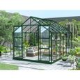 Serre de jardin en verre trempé 4 mm verte avec embase 9 m² - OTERIA-0