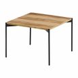 Table Basse Carre Pieds Metal Noir Style Industriel Achat Vente Table Basse Table Basse Carre Pieds Metal Cdiscount