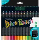 Crayon de couleur - FABER-CASTELL - Black Edition - Étui de 50 - Mine supersoft - Bois noir