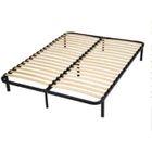 Sommier à Lattes sur Pieds - Marque IZTOSS - 140 x 190 cm - Noir - 2 Places