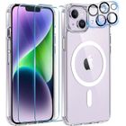 Coque Silicone Transparente Compatible Magsafe + Verres Trempes et Protections Camera Arriere X2 Pour iPhone 14 Little Boutik®