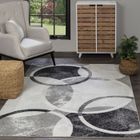 SURYA Tapis de Salon à Poils Courts Doux Scandinave Moderne BELLA 160x220cm Noir/Gris