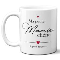 Mug Ma Petite Mamie Chérie - Cadeau fête des grands-mères, Anniversaire Mamie - 33 cL, Céramique - Imprimé en France