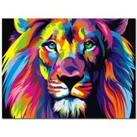 Peinture par numéro Figured Art Lion pop art 40x50 cm Multicolore
