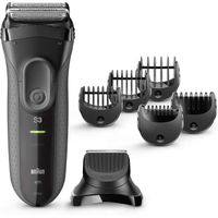 Rasoir électrique sans fil BRAUN Series 3 Shave&Style 3000BT - outil 3 en 1 avec tondeuse à barbe - Noir