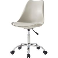 Chaise de bureau - DJUM II - gris - réglable - à roulettes - similicuir - style scandinave