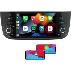 AUTORADIO 7 Pouces Double Din Carplay Android Auto Autoradio Compatible avec Fiat Punto Support Bluetooth-Mirror Link-GPS.[G924]