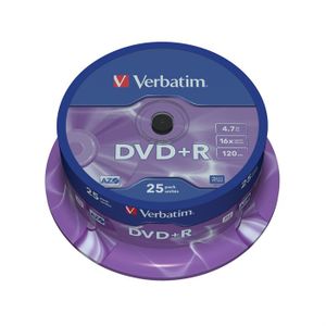 CD - DVD VIERGE DVD+R - VERBATIM - 16x - 4.7 Go - Spindle de 25