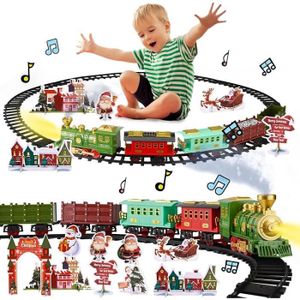 FORMIZON Train Jouet pour Enfants, Jouet de Train à Vapeur, Train De Noël  avec Fumé, Sons, Lumières, Locomotive à Vapeur, Rails et Télécommande