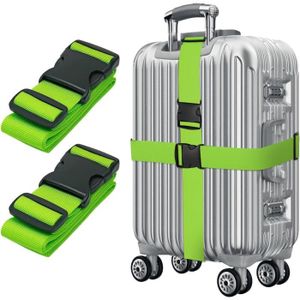 Lot De 4 Sangles à Bagages TSA Avec Boucles Inox – Noires, 2 Pouces X 6 Pieds, Résistance 500 Lb