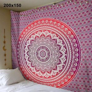 Dremisland Tapisserie Florale Tenture Murale Mandala Indien Boh/ème Hippie Tapisserie Gris Couvre-lit Rideau Pique-Nique Plage Couvertures Jet Gradient, M//150/_x/_130/_cm