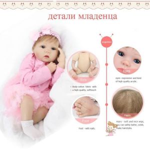 POUPÉE SMT Cadeau bébé Reborn poupée 22 pouces souples en Silicone réaliste Reborn jouets Fashion pour filles nouveau-né bébés jouets