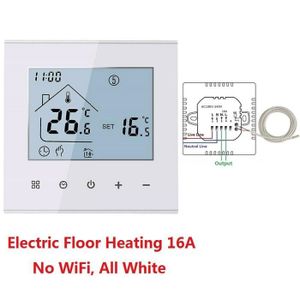 PLANCHER CHAUFFANT Elec 16a no wifi b - Thermostat au sol, 1 pièce, pour chauffage électrique-chaudière à gaz-eau, régulateur de