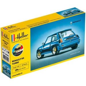 VOITURE À CONSTRUIRE Maquette de voiture - HELLER - Renault R5 Turbo - Bleu - Intérieur - 1/43