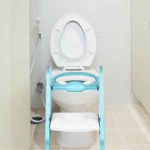 RÉDUCTEUR DE WC Réducteur Toilette Enfant HUOLE - Siège Réglable en Hauteur - Blanc + Bleu Clair