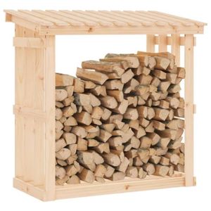 ABRI BÛCHES Support pour bois de chauffage 108x64,5x109 cm Bois de pin Bon qualité CYA