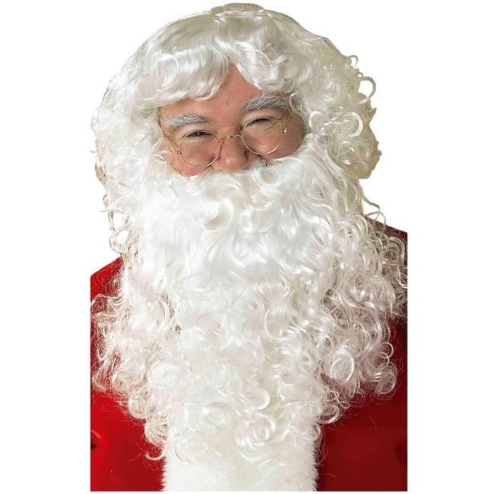 ZONEWD Père Noël avec barbe,Père Noël réaliste - visage père Noël pour le  costume Noël, masque complet vieil homme pour la fête Noël adulte cosplay  du