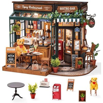 CUTEBEE Book Nook – Kit DIY Pâtisserie Française Avec Lumière LED – Miniature Bois – Dès 14 Ans – Sweet Marie