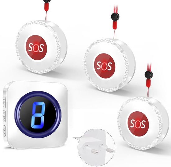 Bouton d’Appel sans Fil Téléavertisseur pour Personne Âgée Système d