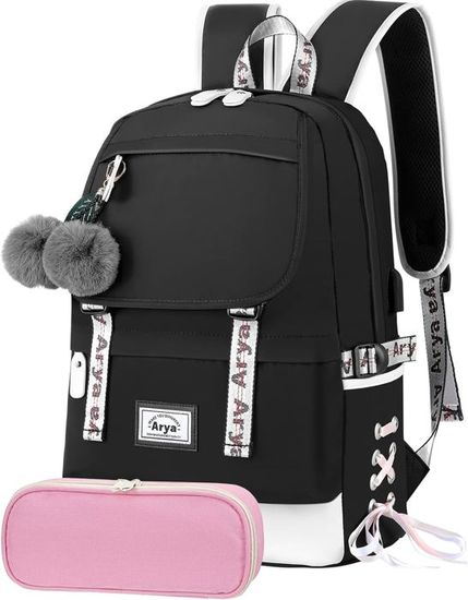 Cartable Fille Primaire Léger – 46x30 Cm, Nylon, Multi-poches, Bretelles Ergonomiques, Pour CP Au CM2