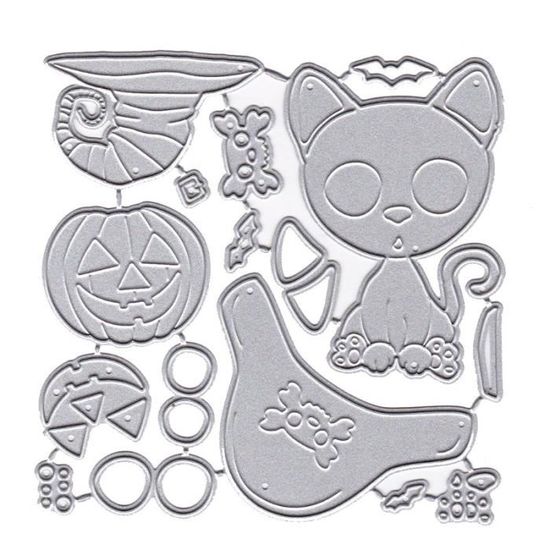 Pochoir En Métal Découpé Au Laser - Motif CHAT Pour Scrapbooking, Carterie, DIY, Décoration