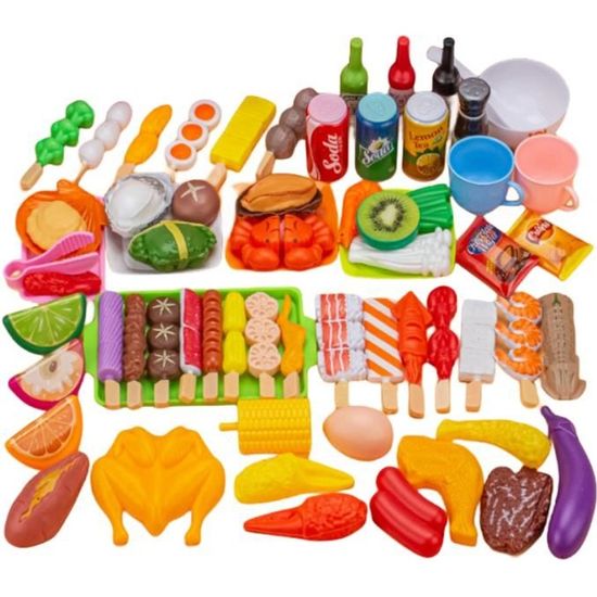Woyufen Barbecue Jouet Enfant – 4 Kits Aliments Simulation – Cuisine Imitation Dès 3 Ans