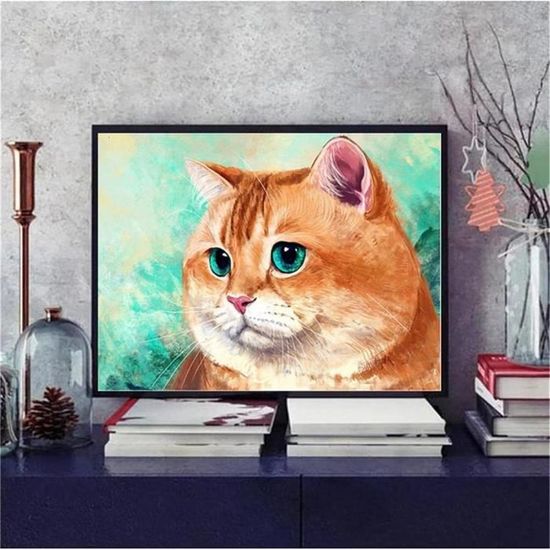 QINRUBB DIY 5D Chat Orange Diamond Art Kits Point De Croix