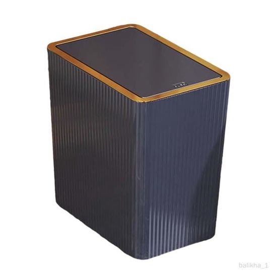 ZVD Poubelle Avec Couvercle, Poubelle De Salle De Bain Noire Avec Bord Dore Poubelle Moderne Etroite Avec Pieds Poubelle Fine Pour Salle De Bain 4 Gallons 88527865
