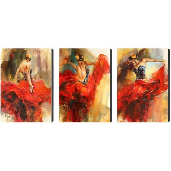 Bumbers Peinture par numéros danseuse dans une robe blanche pour adultes, graffiti, danse flamenco, femmes, afro fille, peinture acrylique, toile, kits de peinture artistique 40,6 x 50,8 cm (sans