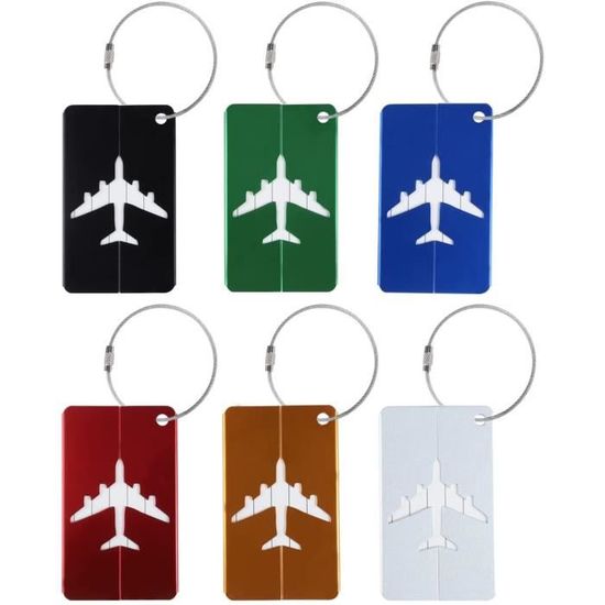 Lot De 4 Étiquettes Valise Voyage Ronde – Motif Carte Du Monde, Étiquettes Bagage Avion Solides Et Stylées