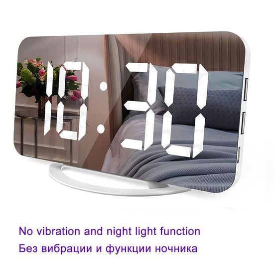 Réveil Numérique, Horloge De Bureau Colorée Avec écran Miroir LED