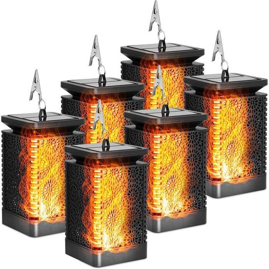 Lanternes Solaires Extérieur Paxluv - Lot De 4 - 30 LED - Verre 13.4x7cm - Étanches - Autonomes - Pour Jardin, Terrasse
