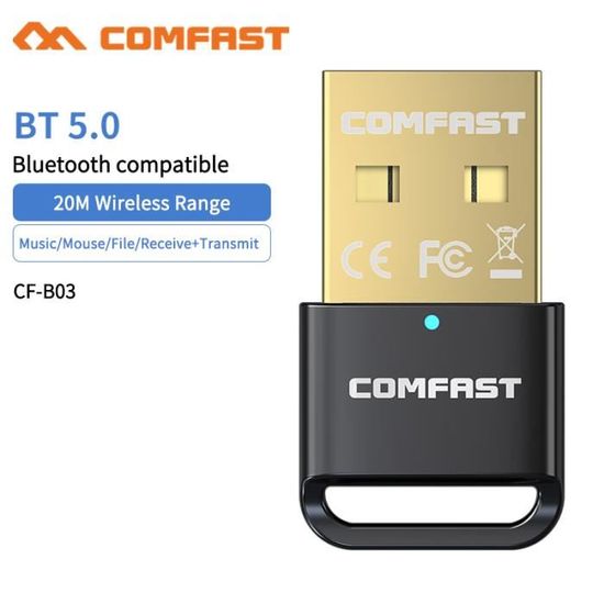 Adaptateur Bluetooth 5.3 Pour PC – Dongle Sans Driver Pour Windows 10/11 – Connecte Casque, Clavier, Souris, Imprimante – Portée 30 M