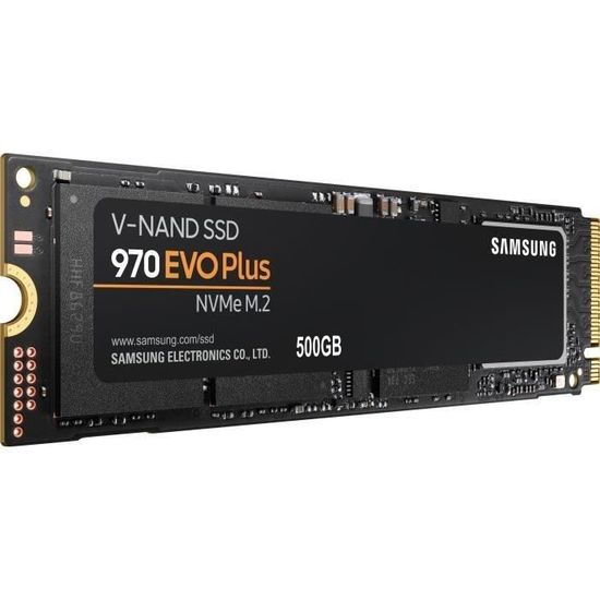 Disque SSD Interne - SAMSUNG - 970 EVO PLUS - 500Go - M.2 NVMe (MZ-V7S500BW)