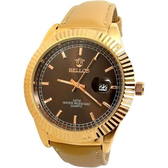 Montre Homme Vintage Klassic JRS – Cadran Blanc, Boîtier Doré – Fonctionne Bien