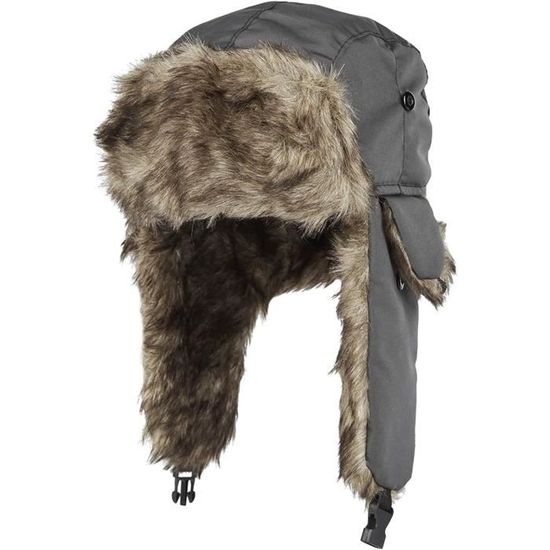 Chapeau Trappeur Homme En Vraie Peau De Mouton Et Fourrure - Chapka Aviateur Hiver Avec Oreilles Rabattables, Réglable - 9