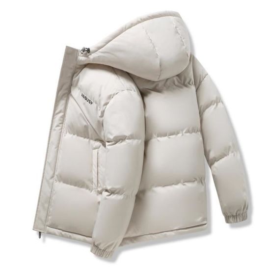 Doudoune Brillante Homme Hiver | Capuche, Fermeture Éclair | Remplissage Épais Et Chaud | Pour Sports D'Hiver, Ville