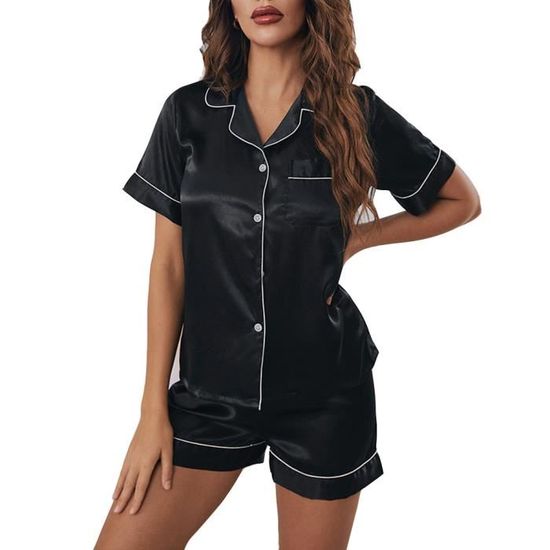 Chemise de Pyjama Crinkle - Noir
