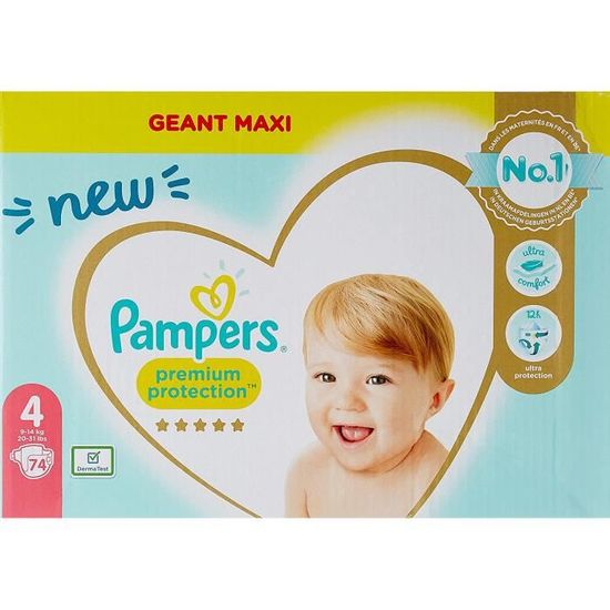 PAMPERS Premium Protection Taille 4 74 couches Cdiscount