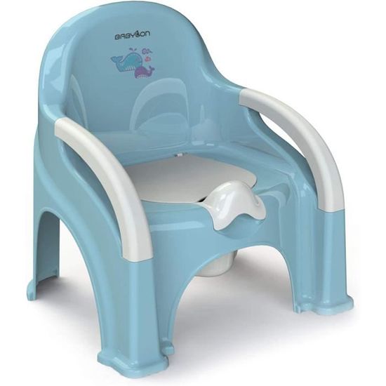 Pot Bébé Premier - Siège Ergonomique Antidérapant - Coulvercle Et Bol Amovible - Gris
