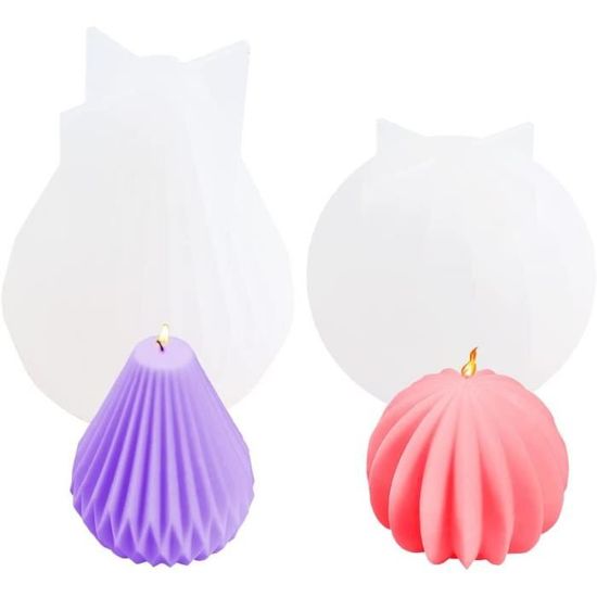 Lot De 2 Moules à Bougies De Noël, En Silicone, 3D, Pour