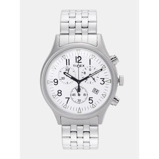 Montre Timex MK1 Chronographe - Cadran Vert, Boîtier Acier, Bracelet Cuir, 42mm