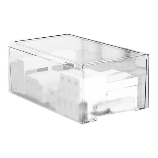 Organisateur De Tiroir Transparent 5x17.5x26 Cm - Diviseur De Rangement Pour Bureau, Armoire, Papeterie