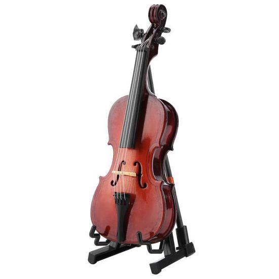 Ornement Violoncelle Miniature En Bois 5.5in Avec Étui Et Archet - Décoration Musicale