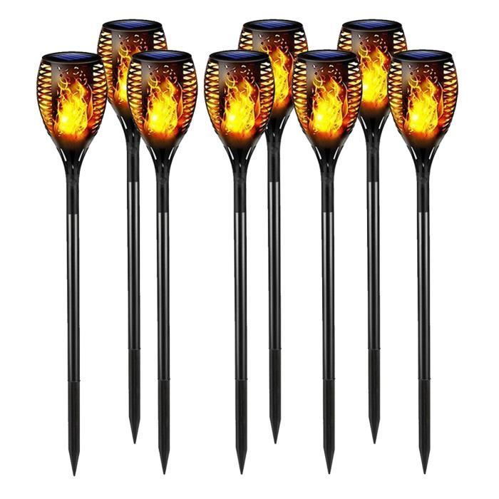 Lot de 8 Torche Etanche Lampes LED avec Lumière recharge Solaire effet Flammes IP65 5W pour décoration de lextérieur - Yuan Yuan Lot de 8 Torche Etanche Lampes LED avec Lumière recharge Solaire effet Flammes IP65 5W pour décoration de lextérieur - Yuan Yuan